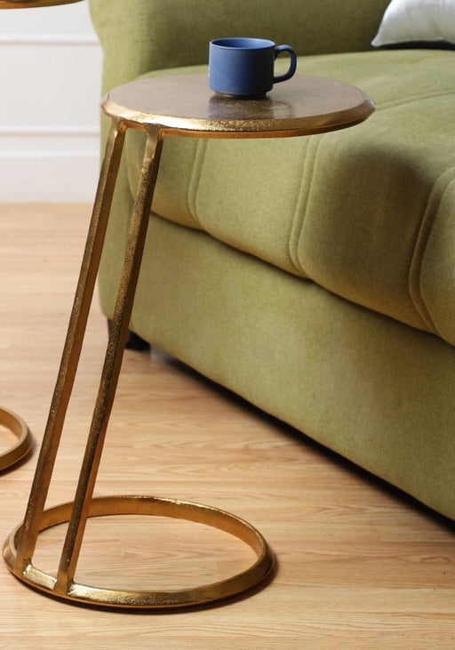 Slanted Nesting Table in Raw Antique Gold Finish (Small) - WoodenTwist