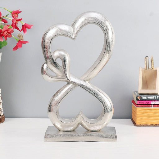 Family Heart Silver Sculpture Large - WoodenTwist
