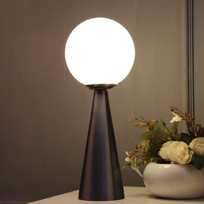 The "Orb's Ascent' Table Lamp by Décor de Maison in Yale Blue finish - WoodenTwist