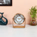 Genuine Tan Leather Table Clock - WoodenTwist