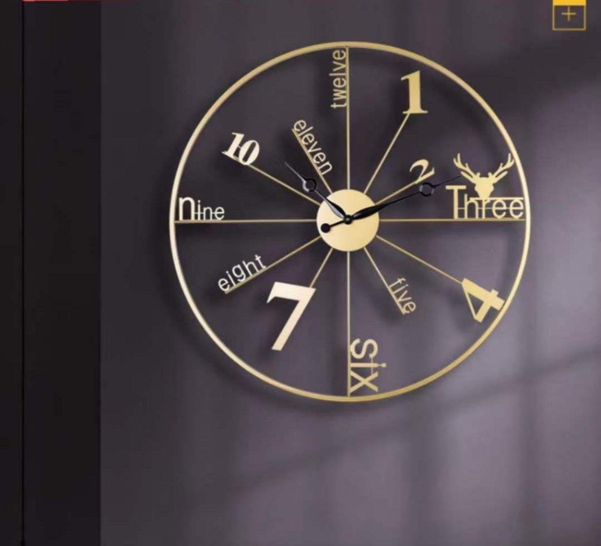 Unique Design Minimalist Wall Clock (Golden) - WoodenTwist