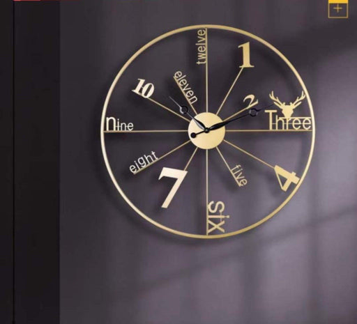 Unique Design Minimalist Wall Clock (Golden) - WoodenTwist
