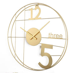 12-Three-5 Elegant Gold Wall Clock - WoodenTwist