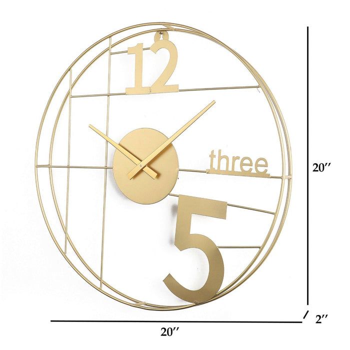 12-Three-5 Elegant Gold Wall Clock - WoodenTwist