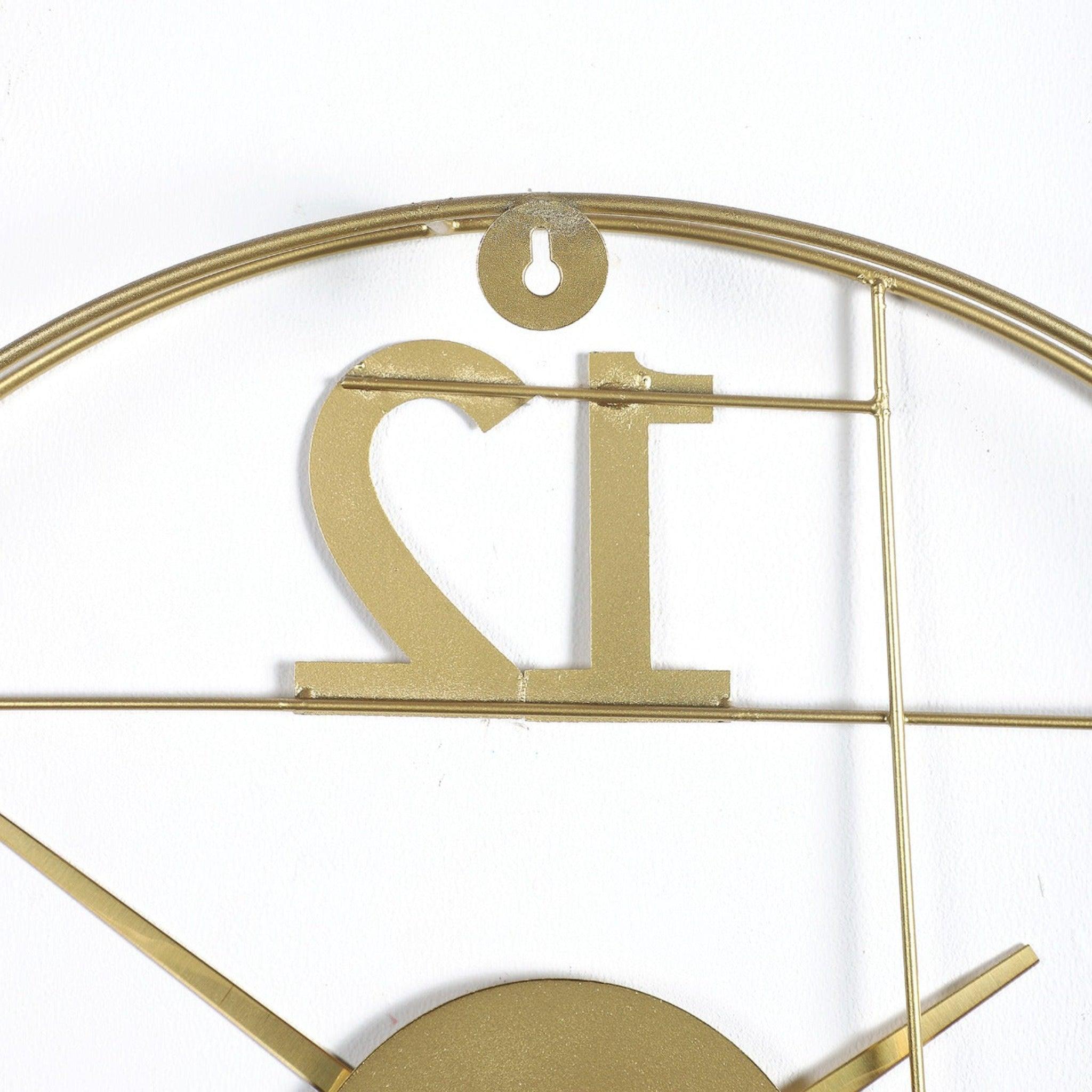 12-Three-5 Elegant Gold Wall Clock - WoodenTwist