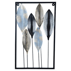 Black & Golden Leaves Rectangular Wall Décor - WoodenTwist