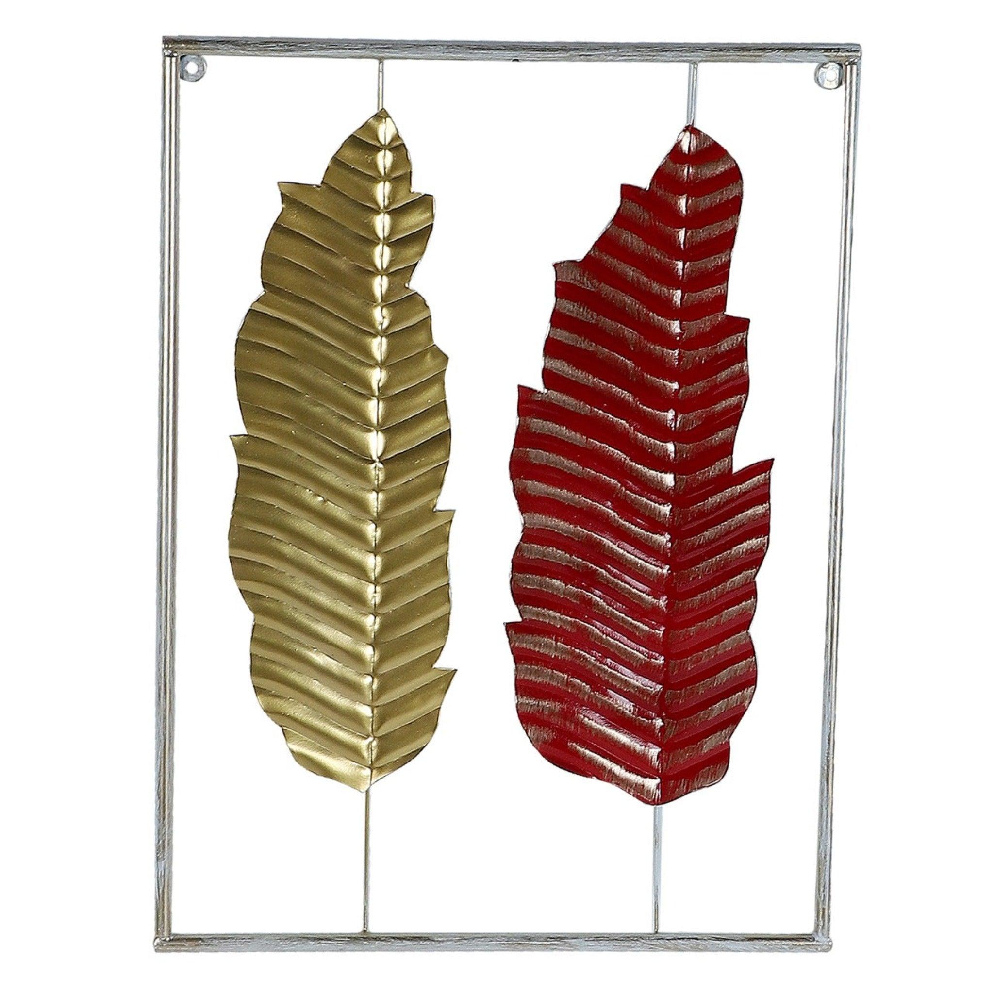 Yellow & Golden Rectangular Leaves Wall Decor (Set of 3) - WoodenTwist