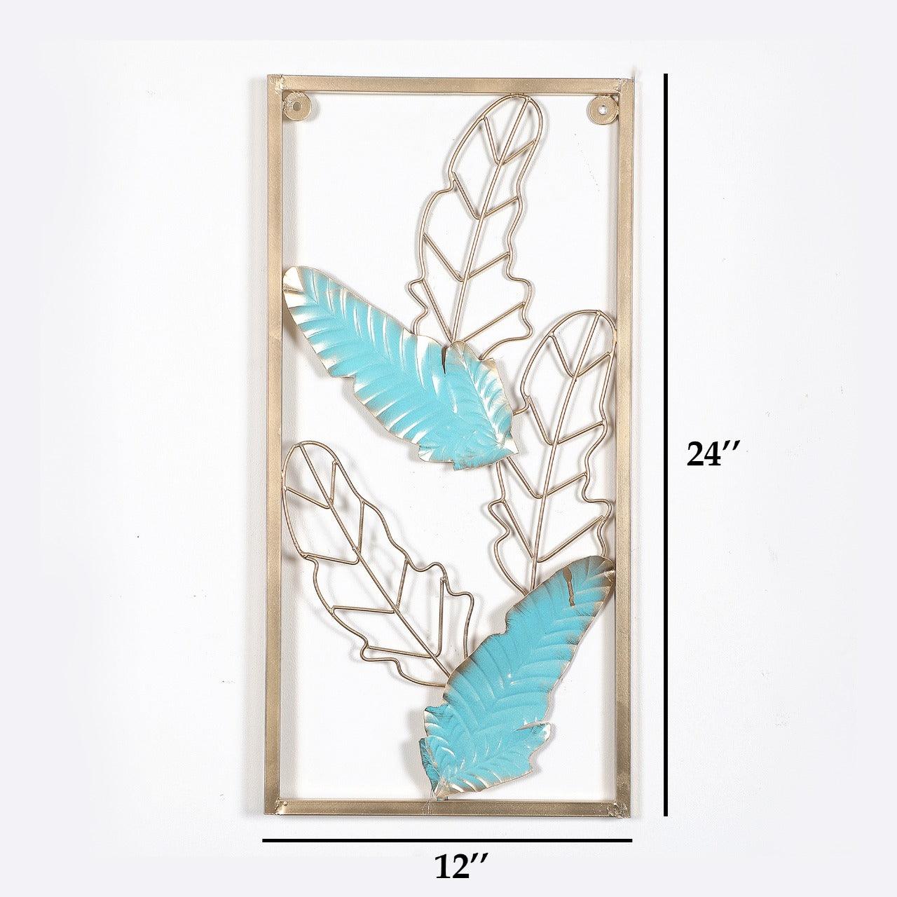 Green & Golden Leaves Rectangular Wall Décor - WoodenTwist