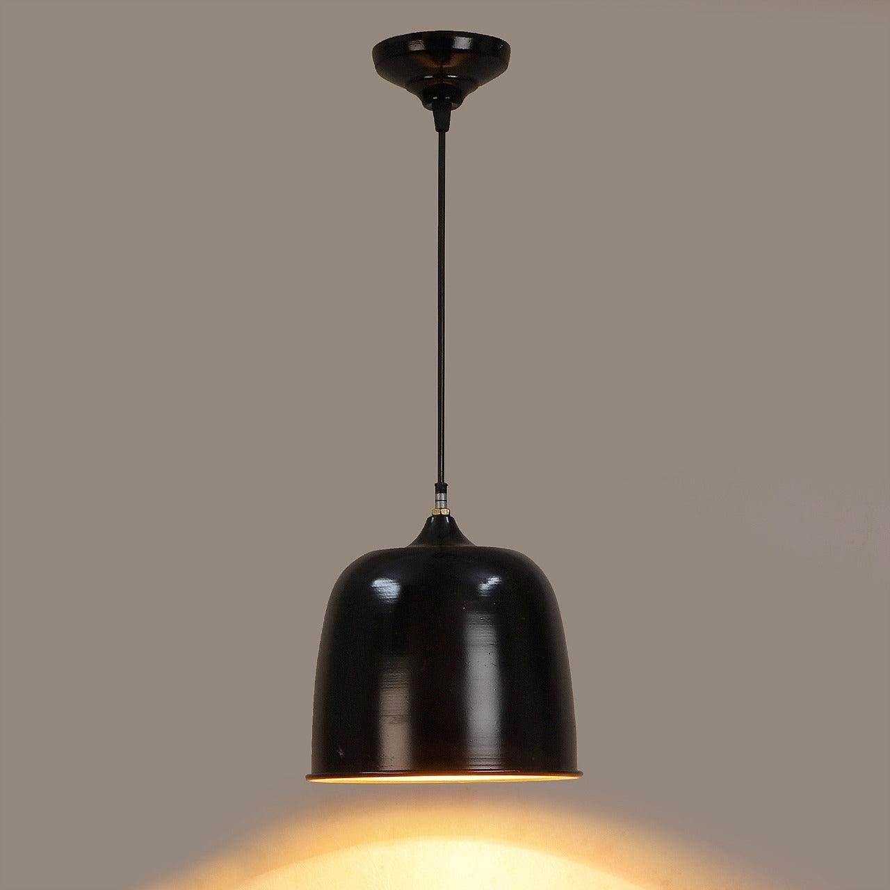 Hanging Black & Golden Single Lamp - WoodenTwist