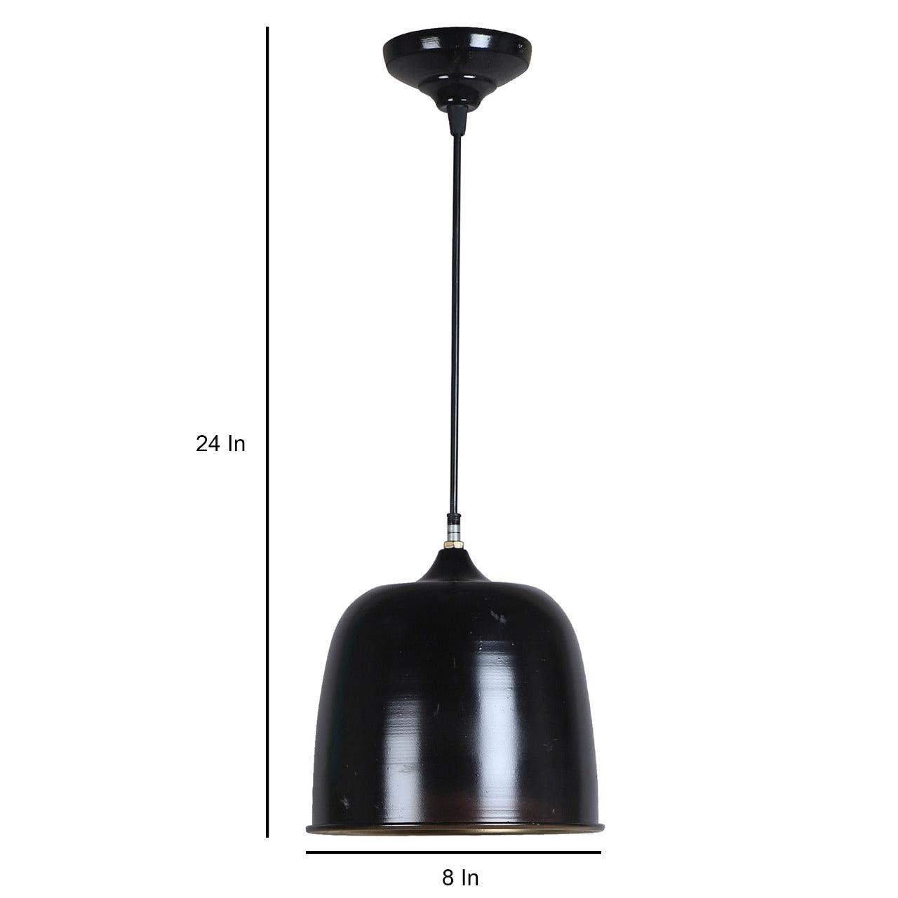 Hanging Black & Golden Single Lamp - WoodenTwist