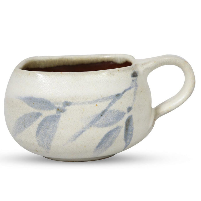 Studio Pottery White and Blue Cups - (Set of 2) - WoodenTwist