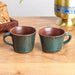 Studio Pottery Bottle Green V Shaped Cups - (Set of 2) - WoodenTwist
