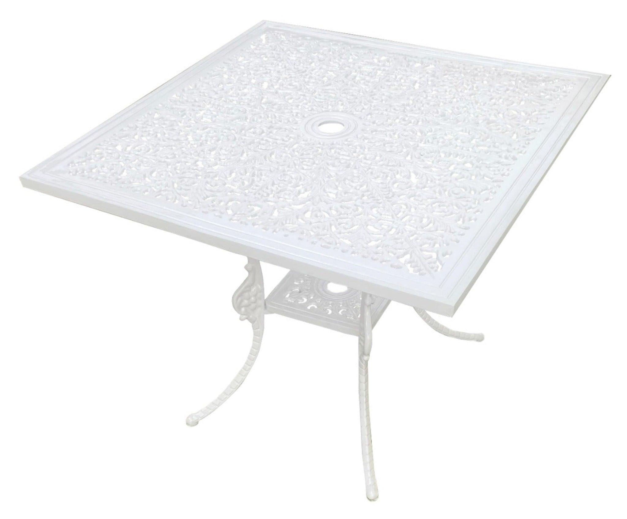 Regalia Series 1 Square Table & 4 Chairs (White) - WoodenTwist