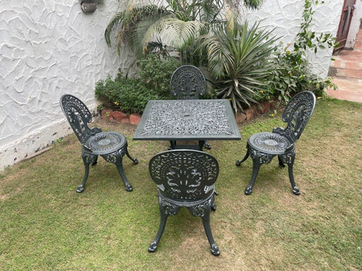 Regalia Series 1 Square Table & 4 Chairs (Grey) - WoodenTwist