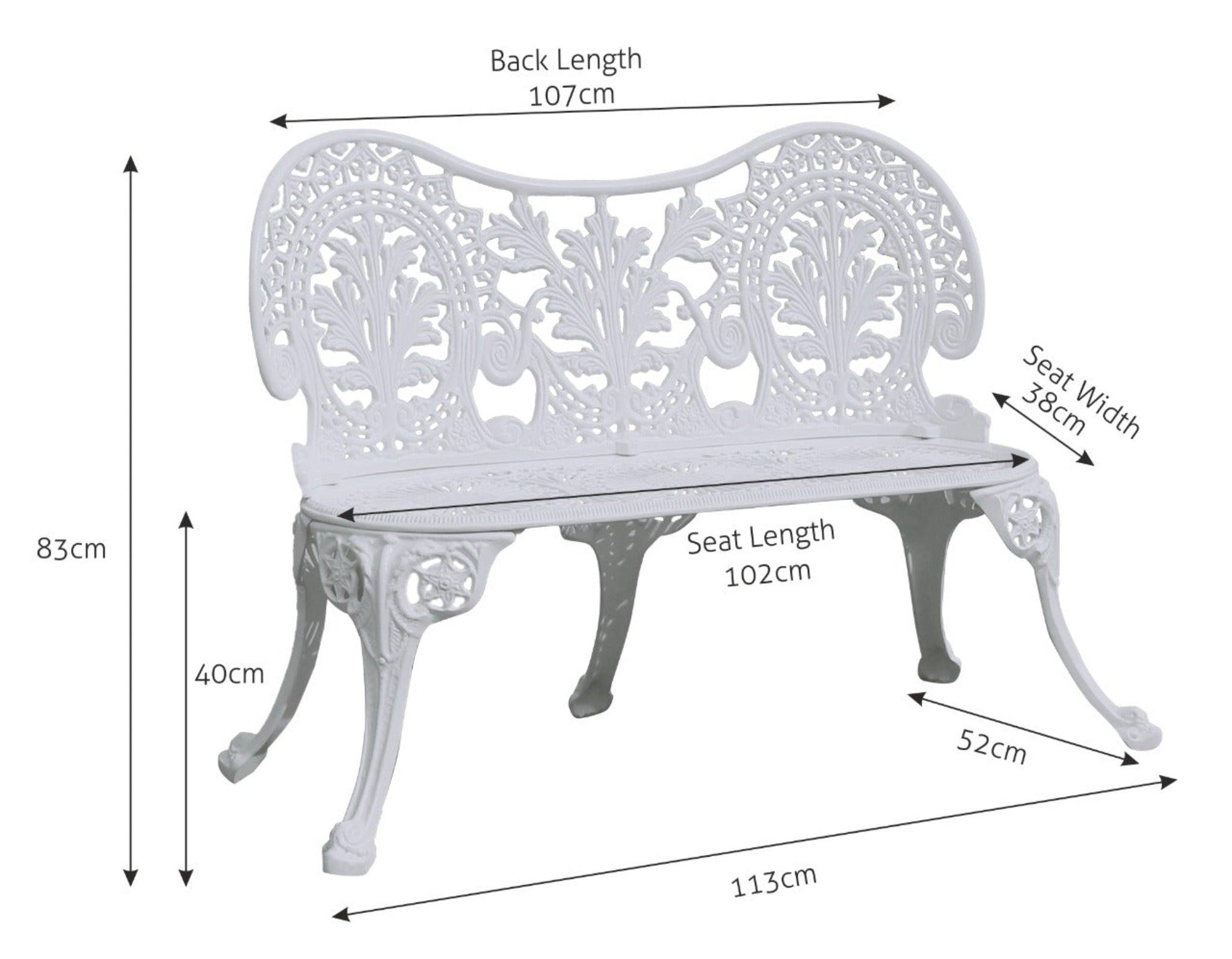 Regalia Series 1 Bench, 1 Round Table & 2 Chairs in (White) - WoodenTwist