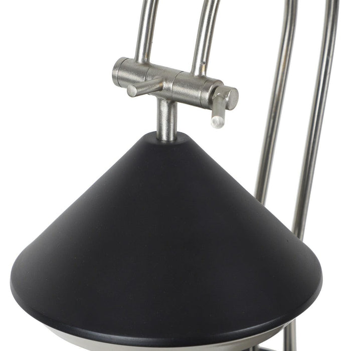 The "Shelby" Adjustable Table lamp in Silver And Black Finish - WoodenTwist