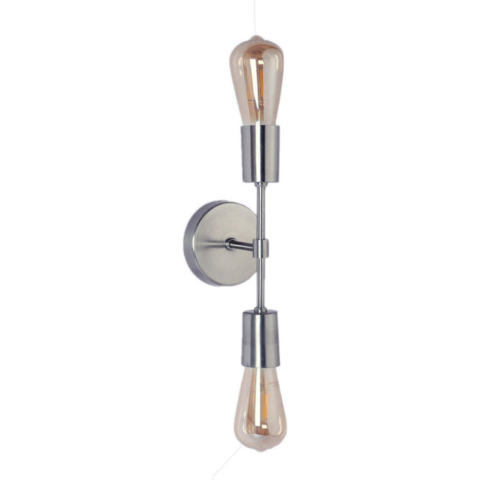 Salcia Silver Double Wall light in Pewter Finish - WoodenTwist