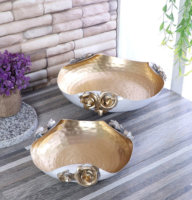 Gold & White Urli Bowl - WoodenTwist