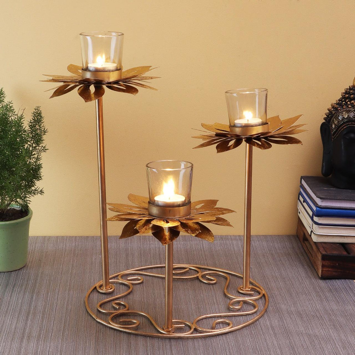 Sunflower with Ring Tealight Holder - WoodenTwist