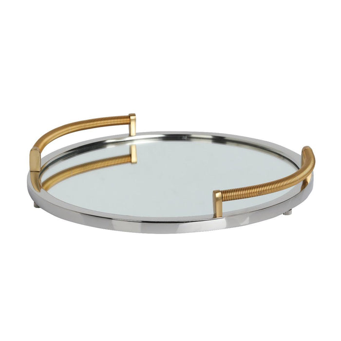 Allie Mirror Tray Gold Silver Large Size - WoodenTwist