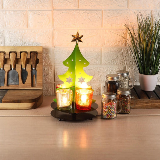 Christmas Tree Tealight Holder & Platter - WoodenTwist