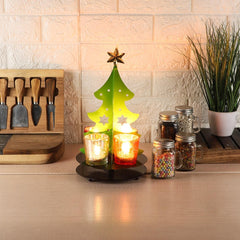 Christmas Tree Tealight Holder & Platter - WoodenTwist