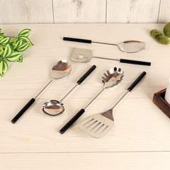 Black Resin & Steel Server (Set of 6) - WoodenTwist