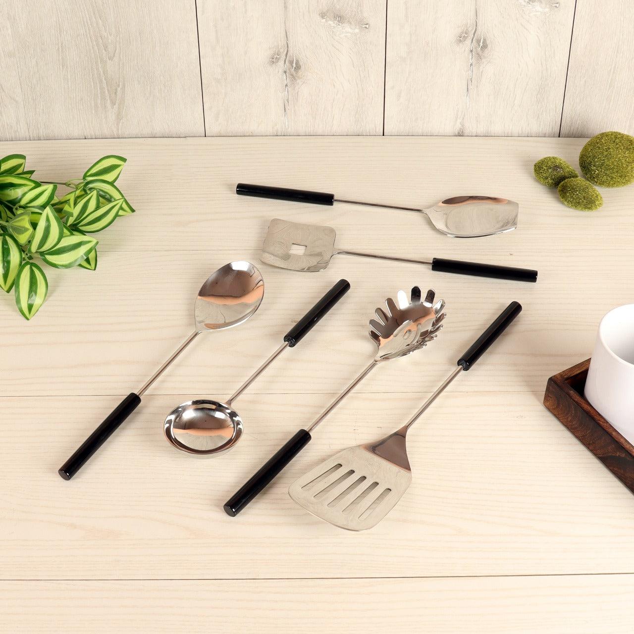 Black Resin & Steel Server (Set of 6) - WoodenTwist