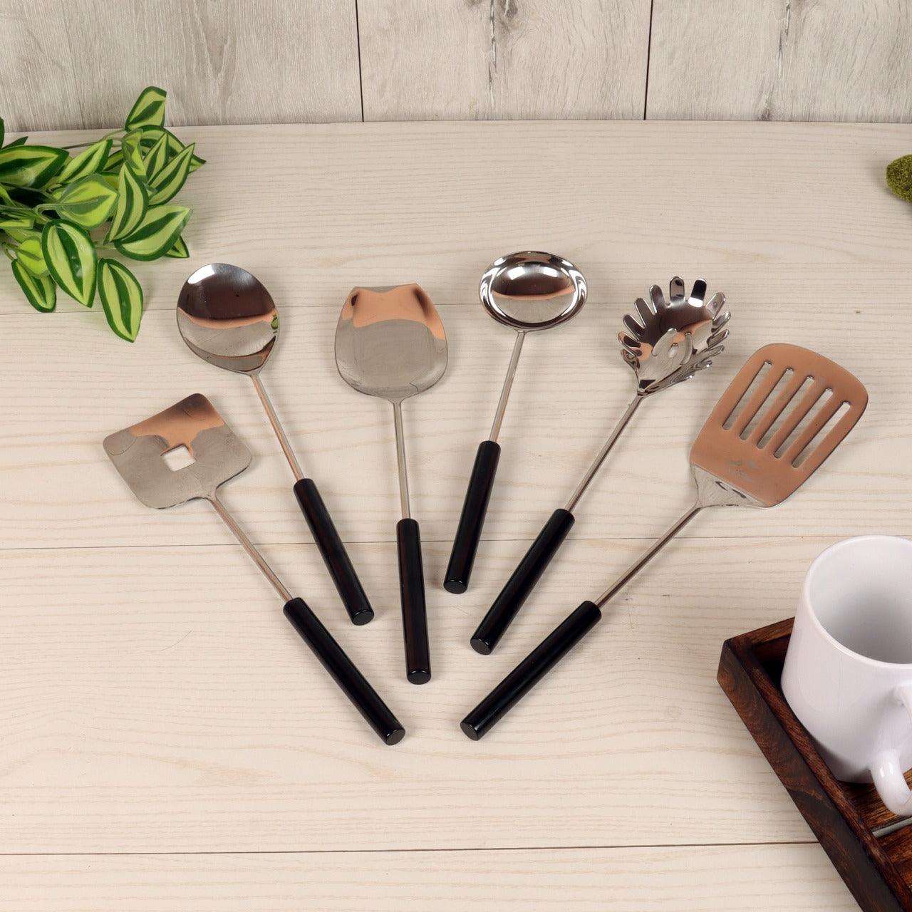 Black Resin & Steel Server (Set of 6) - WoodenTwist