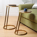 Slanted Nesting Tables in Raw Antique Gold Finish (2 pcs set) - WoodenTwist