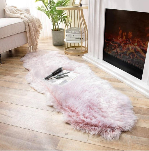 Buy Faux Fur Runner Bathroom Mat in Pink - WoodenTwist