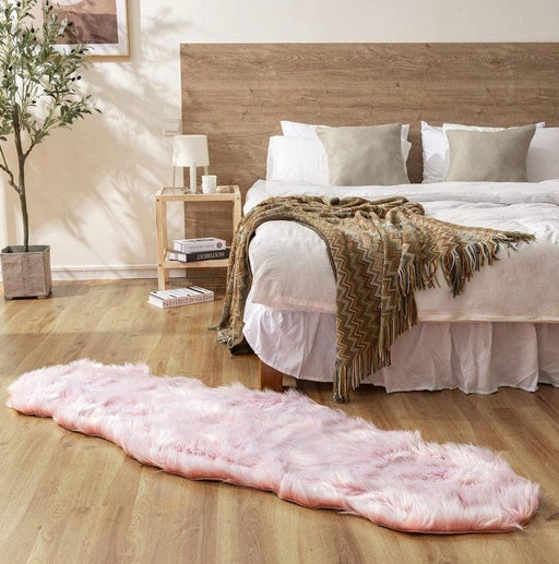 Buy Faux Fur Runner Bathroom Mat in Pink - WoodenTwist