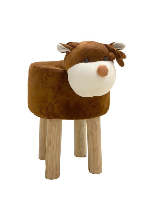 Dog Kids Seating Stool In Light Brown Colour - WoodenTwist