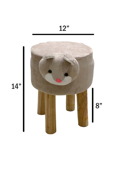 Bear Kids Seating Stool In Brown Colour - WoodenTwist