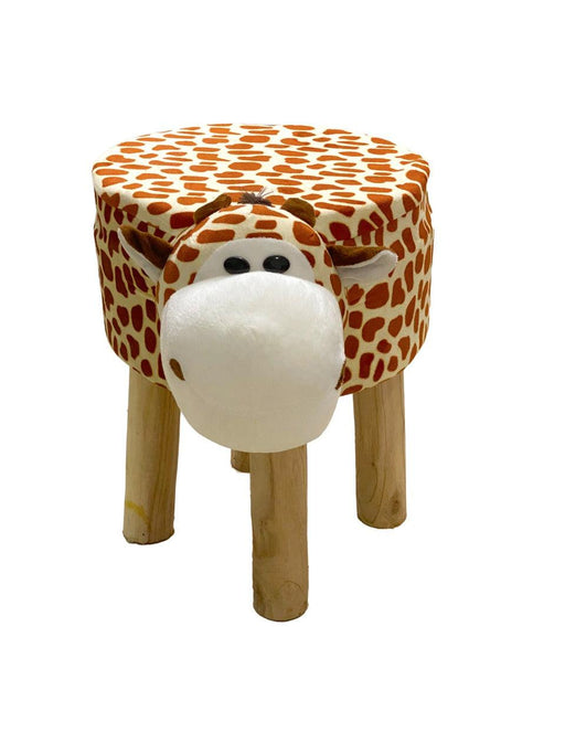 Giraffe Kids Seating Stool In Brown Colour - WoodenTwist