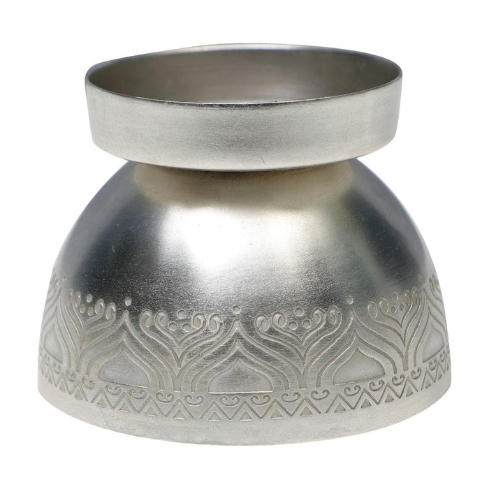 Metal Candle Stand with Hand Etched Design - WoodenTwist