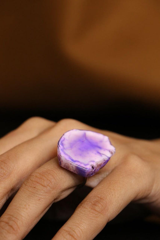 Purple Enamel Finger Ring - WoodenTwist