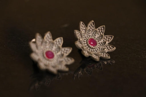 Flower Engraved Drop Earrings - WoodenTwist