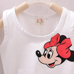 Raafi Summer Baby girls Tee With Shorts White & Peach - WoodenTwist