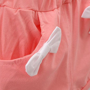 Raafi Summer Baby girls Tee With Shorts White & Peach - WoodenTwist