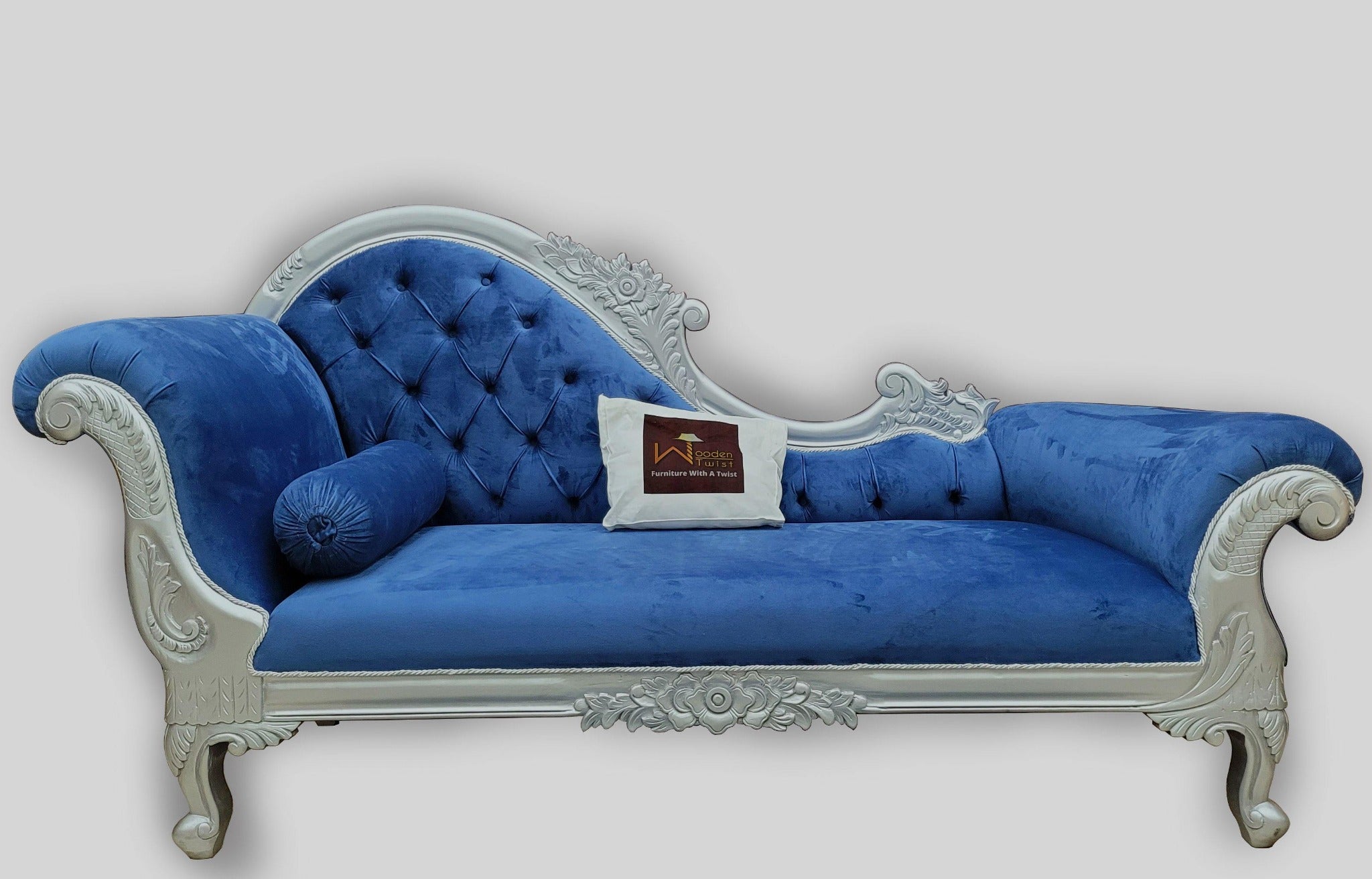 Wooden Lounge 3 Seater, Couch Chaise Deewan (Style5) - WoodenTwist