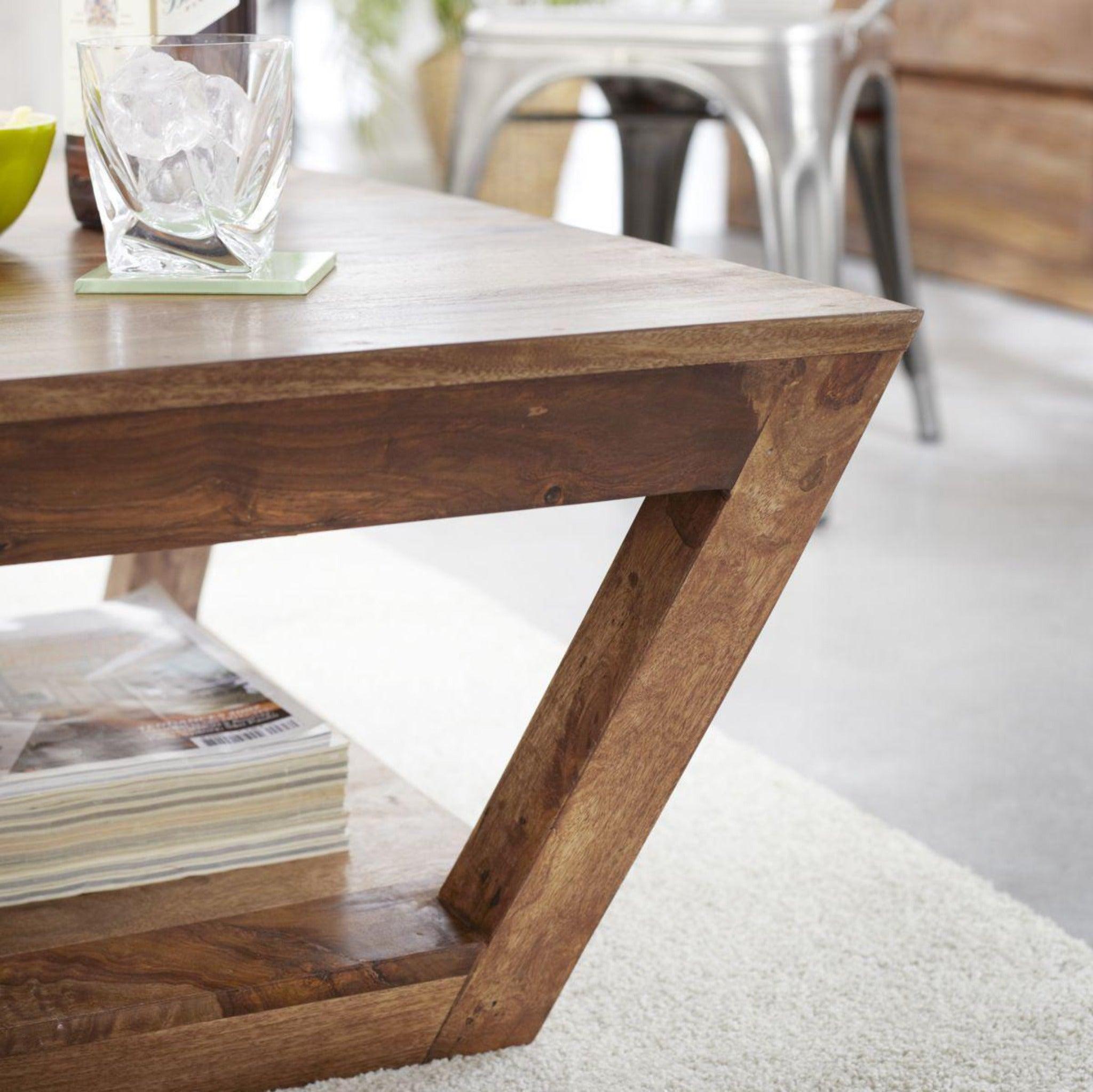 Muar Center Table with Bottom Shelf - WoodenTwist