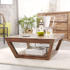 Muar Center Table with Bottom Shelf - WoodenTwist