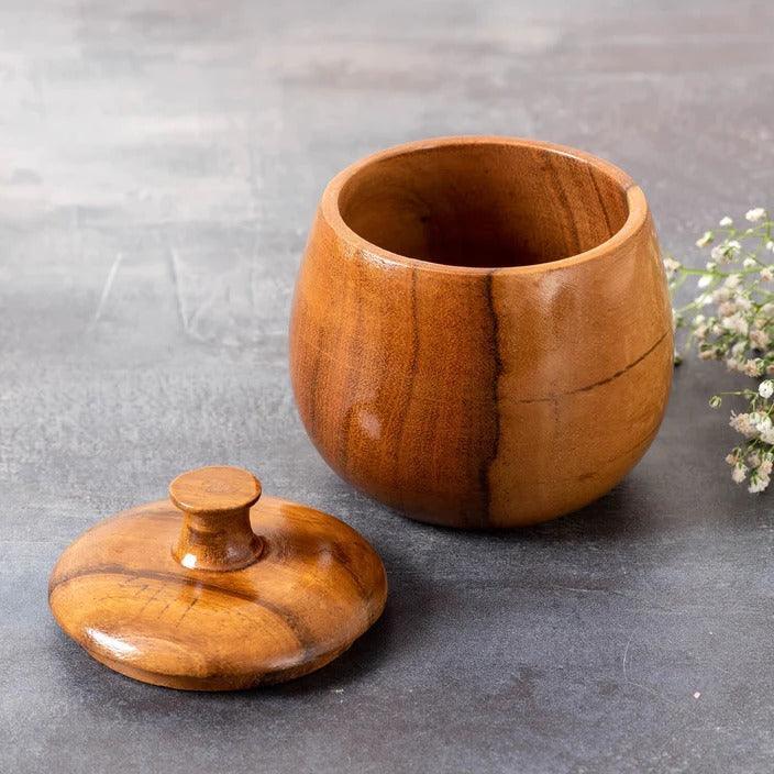 Multipurpose Wooden Small Container for Sauce Spice Pickle (Set of 2) - WoodenTwist