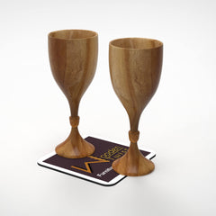 Royal Look Premium Wooden Glass In Teak Wood Set of 2 - WoodenTwist