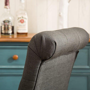 Button Tufted Parsons Chairs in Teak Wood (Set of 2) - WoodenTwist