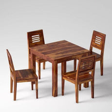 Premium Solid Teak Wood 4 Seater Dining Set - WoodenTwist