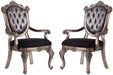 Wooden Arm Chair with Tufted Button ( Set of 2 ) - WoodenTwist