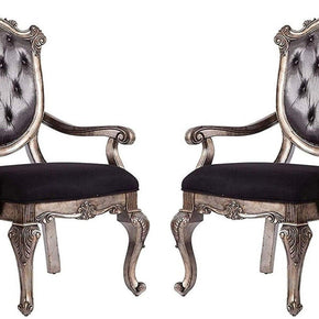 Wooden Arm Chair with Tufted Button ( Set of 2 ) - WoodenTwist