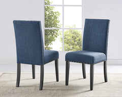 Premium Fabric Dining Chairs with Nailhead Trim (Set of 2) - WoodenTwist